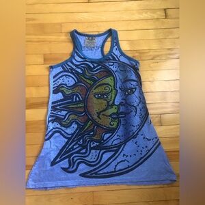 Blue Graphic Midi Dress